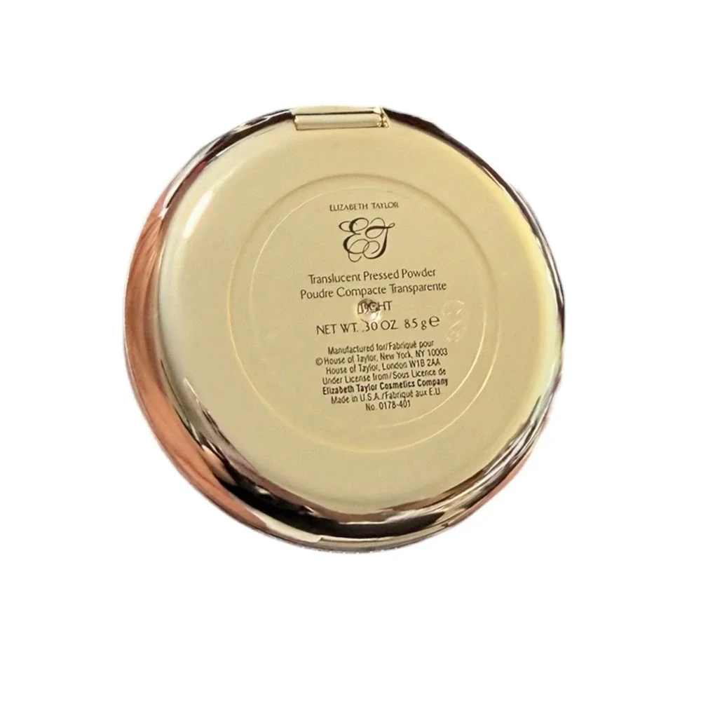 Elizabeth Taylor Light Translucent Pressed Powder Compact w‎ Mirror .30 OZ VTG